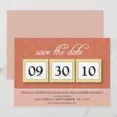 Damask Box Trio 12x18 Save the Date (Mandarine) (Vorne/Hinten)