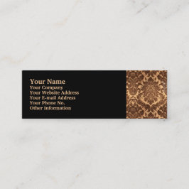 Damask - Braun & Beige Mini Visitenkarte