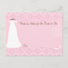 Damask Brautparty Advice card for Bride Hinweiskarte