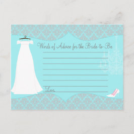 Damask Brautparty Advice card for Bride Hinweiskarte