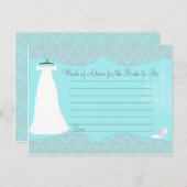 Damask Brautparty Advice card for Bride Hinweiskarte (Vorne/Hinten)