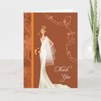 Damask Brautparty Dankeschön Karte