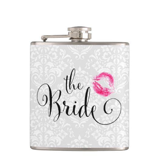 Damask Bride Kiss Flachmann (Vorderseite)