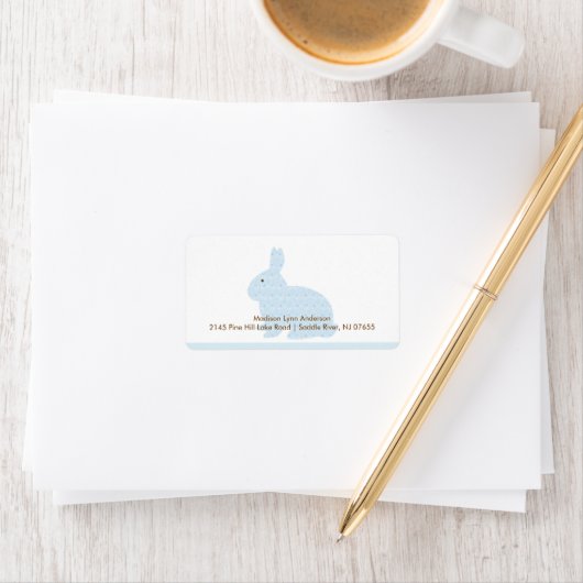 Damask Bunny Return Address Label Adressaufkleber (Insitu)