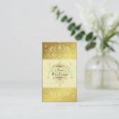 Damask BusinessCard-Goldton Visitenkarte (Stehend Vorderseite)