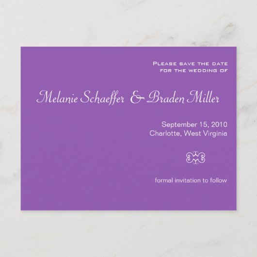 Damask Butterfly Save the Date Einladung (Rückseite)