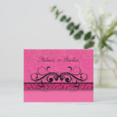 Damask Butterfly Save the Date Einladung (Stehend Vorderseite)