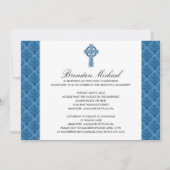 Damask Celtic Cross First Communation Einladung (Vorderseite)