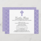 Damask Celtic Cross First Communation Einladung (Vorne/Hinten)