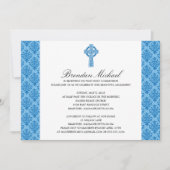 Damask Celtic Cross First Communation Einladung (Vorderseite)