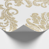 Damask Champagne Gold Royal Glitzer wie Geschenkpapier (Ecke)