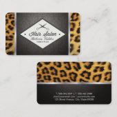 Damask / Cheetah Print / Silver Trial Visitenkarte (Vorne/Hinten)