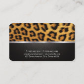 Damask / Cheetah Print / Silver Trial Visitenkarte (Rückseite)