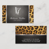 Damask / Cheetah Print / Silver Trial Visitenkarte (Vorne/Hinten)