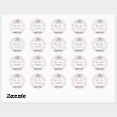 Damask Crown Address Sticker<Peach> Runder Aufkleber (Blatt)