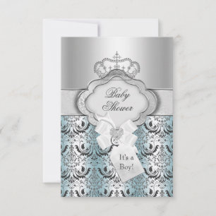 Damask & Crown Prince Baby Dusche Einladung