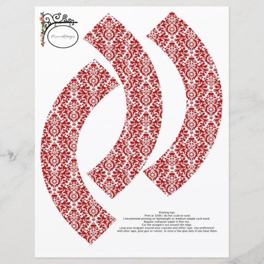 Damask cupcake wrapper, party cupcake wrapper (Vorderseite)