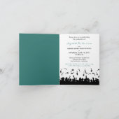 Damask Custom Graduation Announcement (teal) Einladung (Innenseite)