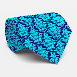 Damask - Cyan on Deep Navy Krawatte