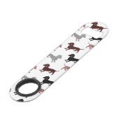 Damask Dackel Niedliche Dackeln Speedflaschenöffner (Vorderseite Schrägansicht)