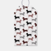 Damask Dackeln Urlaubsmuster Geschenkanhänger (Vorderseite)
