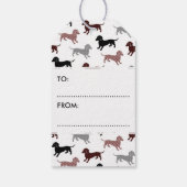 Damask Dackeln Urlaubsmuster Geschenkanhänger (Rückseite)