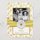 Damask Daisy Diamond 60. Hochzeitstag Einladung (Vorne/Hinten)