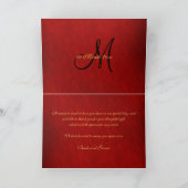 Damask "danke dir", schwarzes rotes Gold Dankeskarte (Innenseite)