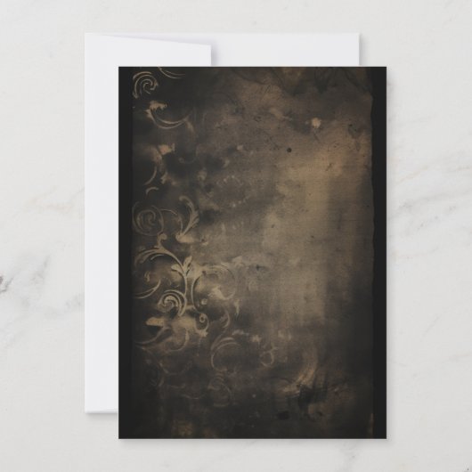 Damask Dark Gothic Quinceañera Einladung (Rückseite)