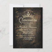 Damask Dark Gothic Quinceañera Einladung (Vorderseite)