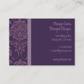 Damask Dark Lila/Lavendel Visitenkarte (Rückseite)