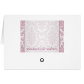 Damask dark pink Table number Card (Rückseite Horizontal)