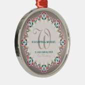 Damask Decorative Art Wedding Keepake Ornament Aus Metall (Rechts)