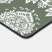 Damask Deep Lichen Green Einfache Farbe koordinier Schreibtischunterlage (Ecke)