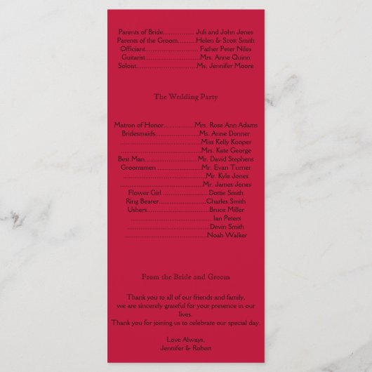 Damask Delight in Berry Lila Wedding Program Programm (Rückseite)