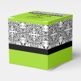 Damask Delight in Lime Green Gastgeschenk Hochzeit Geschenkschachtel