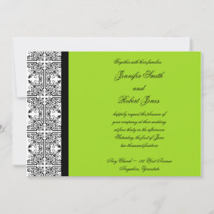 Damask Delight in Lime Green Wedding Einladung
