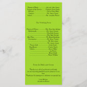 Damask Delight in Lime Green Wedding Program Programm (Rückseite)