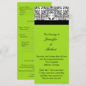 Damask Delight in Lime Green Wedding Program Programm (Vorne/Hinten)