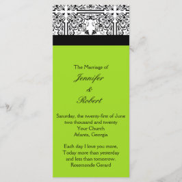 Damask Delight in Lime Green Wedding Program Programm