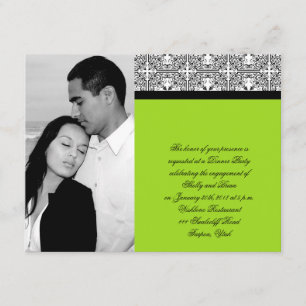 Damask Delight in Lime Green Wedding Verlobung Einladung