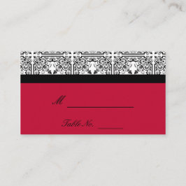 Damask Delight in Scarlet Red Wedding Platzkarten