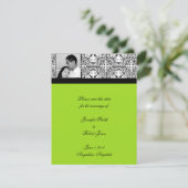 Damask Delight Lime Green Save the Date (Stehend Vorderseite)