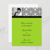 Damask Delight Lime Green Save the Date (Vorne/Hinten)