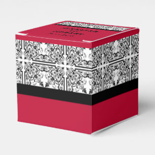 Damask Delikatesse in Scarlet Red Gastgeschenk Hoc Geschenkschachtel