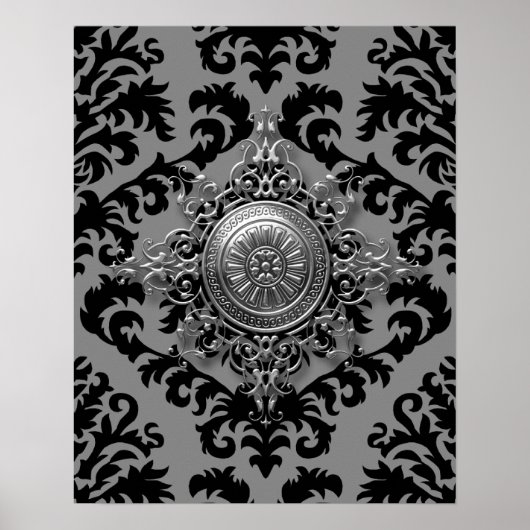 Damask Design, Filigree Medallion Poster (Vorne)