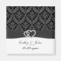 Damask Diamant Holzkohle Save the Date