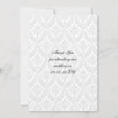 Damask Diamante rote Hochzeit danke (Rückseite)