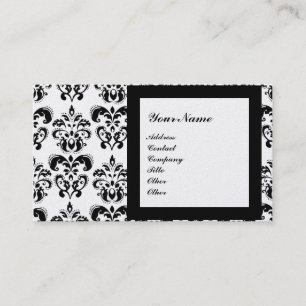 DAMASK-EDELSTEIN-MONOGRAMM, 3 Gold Visitenkarte