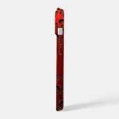 DAMASK-EDELSTEIN-MONOGRAMM Gelb rot iPhone 15 Hülle (Linke Seite)